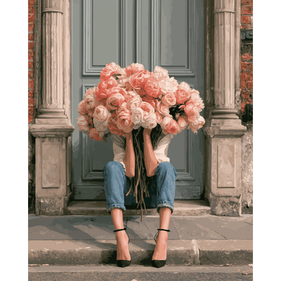 Derrière le bouquet | Peinture à numéros