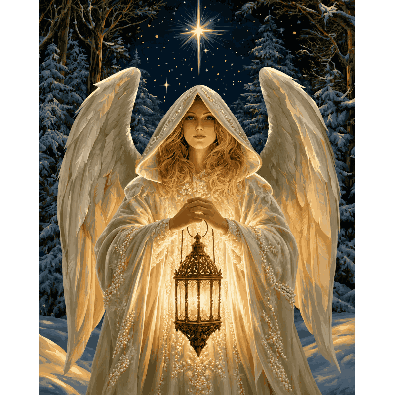 The Lantern Angel | Paint by Number - Paint by numbers