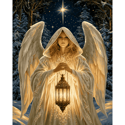 The Lantern Angel | Paint by Number - Paint by numbers