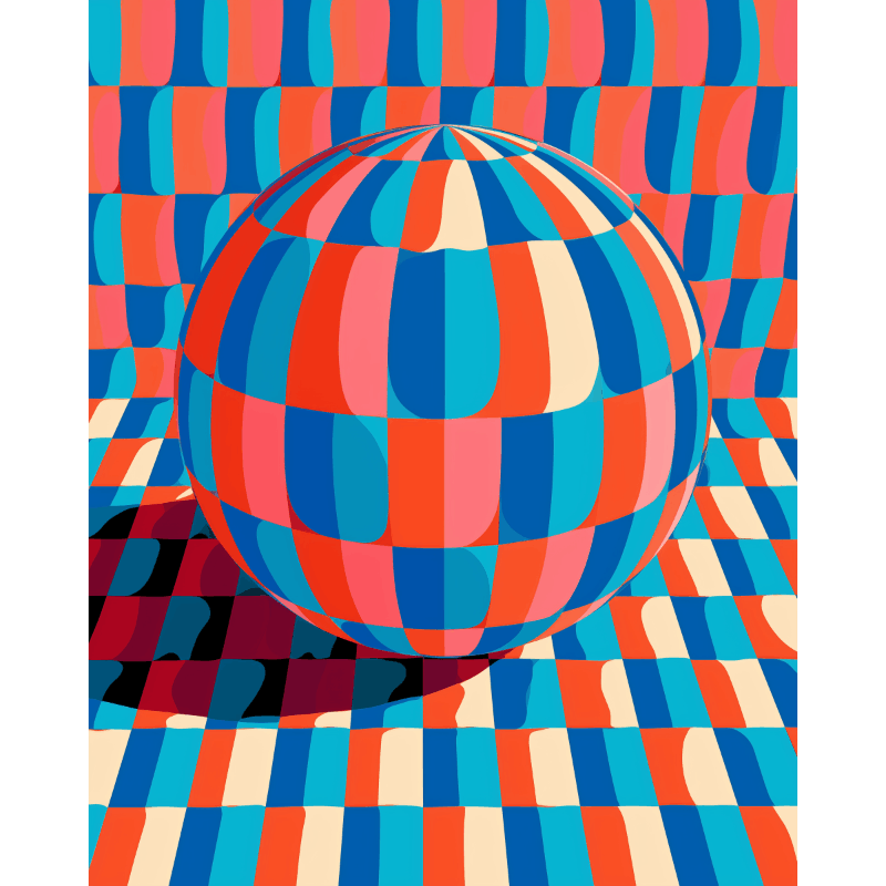 Op Art Sphere | Paint by Number - Paint by numbers