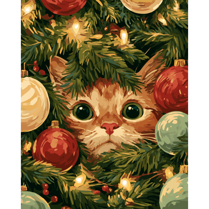 Baubles & Whiskers | Paint by Number - Paint by numbers