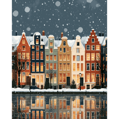 Snowfall on the Canal | Paint by Number - Paint by numbers