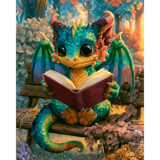 Golden Hour Dragon | Paint by Number - Paint by numbers