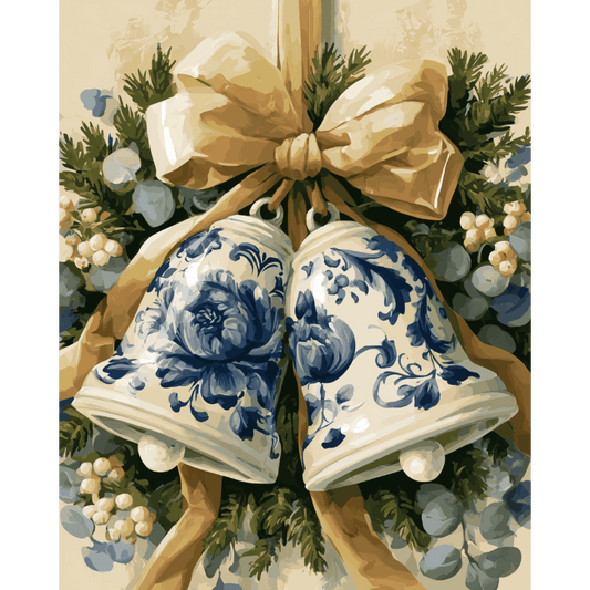 Delft Bells & Eucalyptus | Paint by Number - Paint by numbers