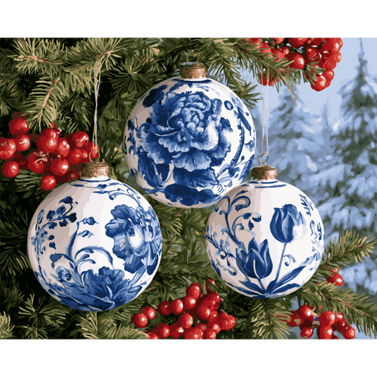 Decorazioni di Delft tra i Pini | Dipingi con i numeri - Dipingi con i numeri