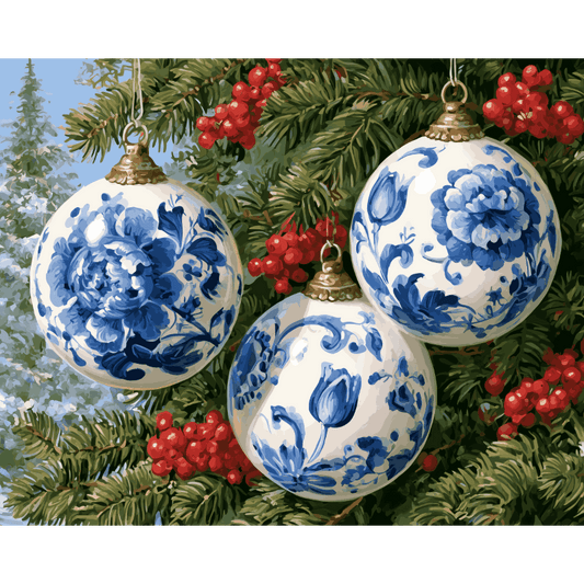 Delft Bauble Trio | Paint by Number - Paint by numbers