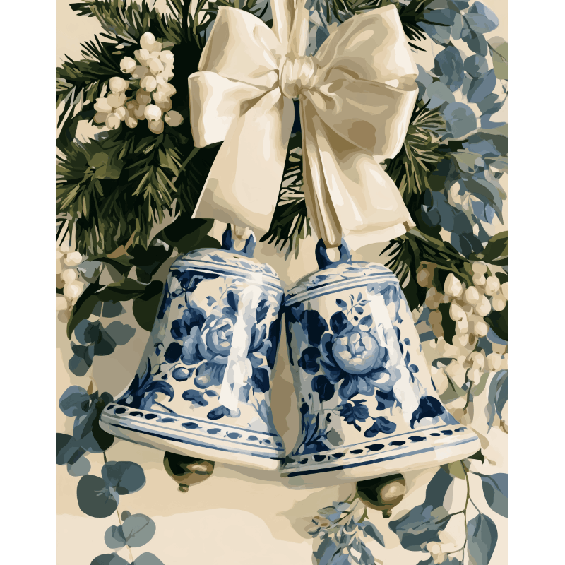 Delft Bells & Berries | Paint by Number - Paint by numbers