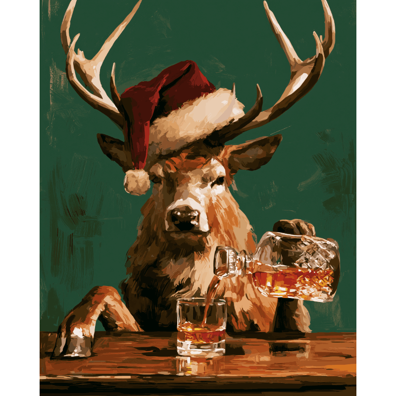 Reindeer's Nightcap | Paint by Number - Paint by numbers