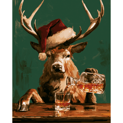 Reindeer's Nightcap | Paint by Number - Paint by numbers