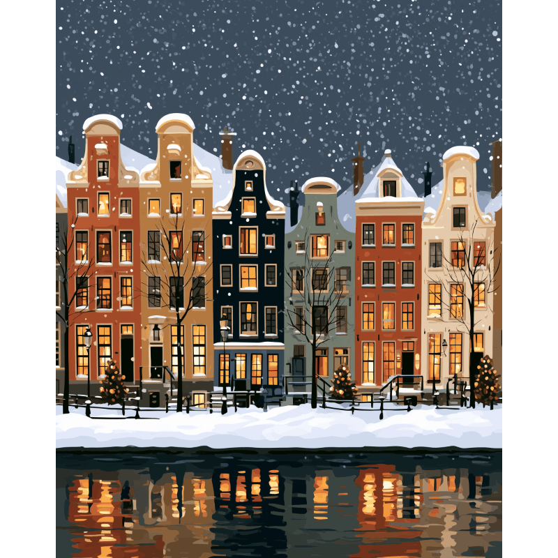 Midnight on the Canal | Paint by Number - Paint by numbers