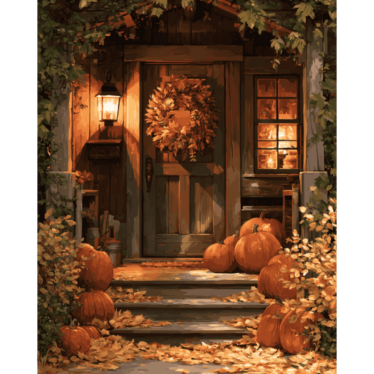 Autumn Door Wreath | Paint by Number - Paint by numbers