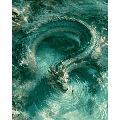 Dragon Whirlpool | Paint by Number - Paint by numbers