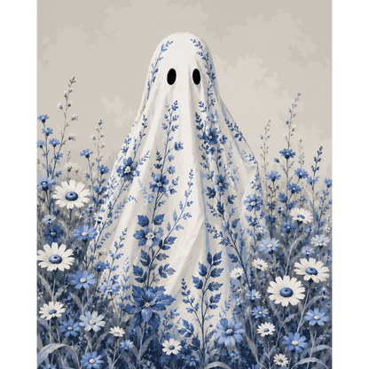 Floral Ghost | Paint by Number - Paint by numbers