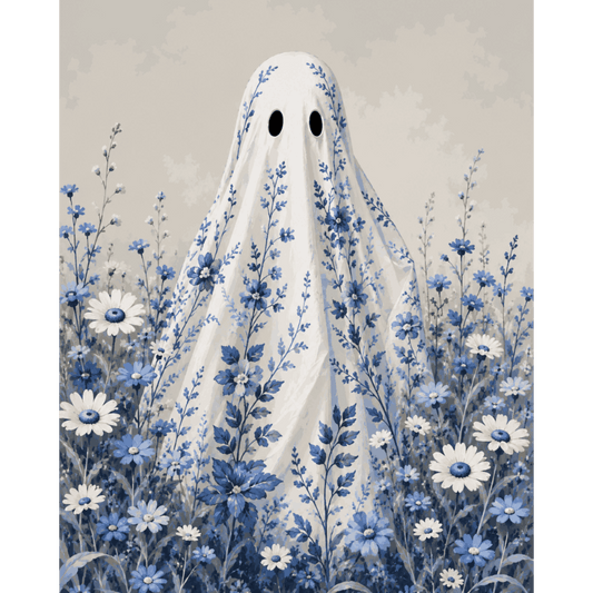Floral Ghost | Paint by Number - Paint by numbers
