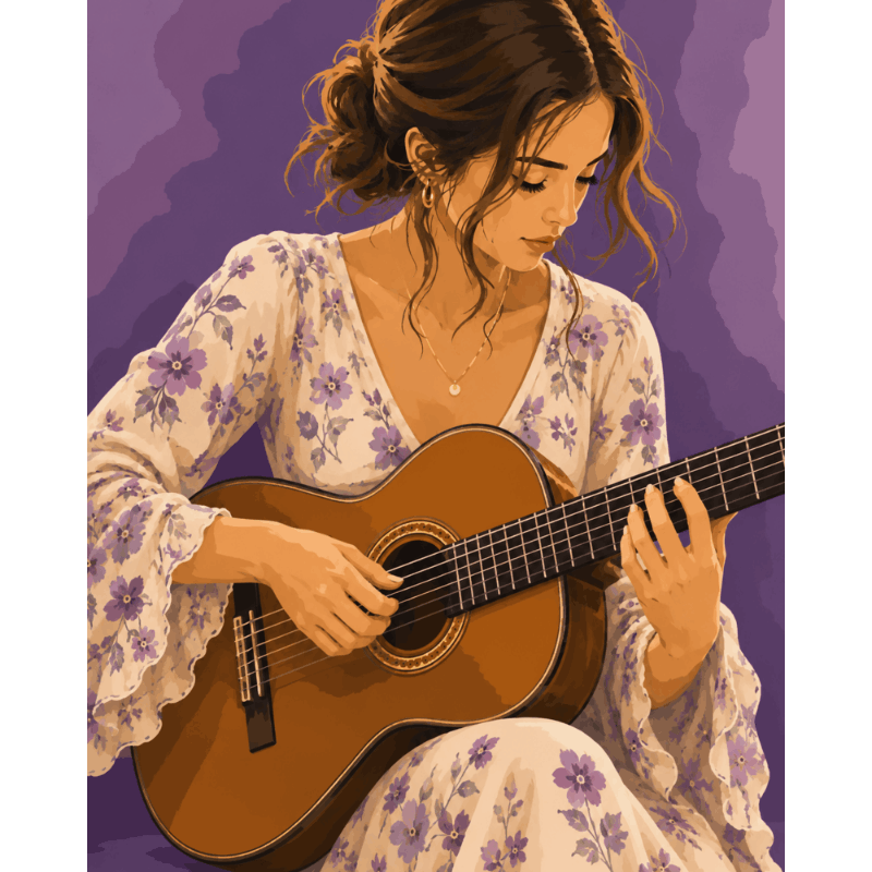 Guitar Serenade | Paint by Number - Paint by numbers