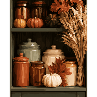 Harvest Jar Shelf | Paint by Number - Paint by numbers