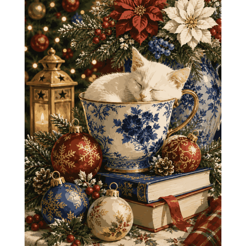 Kitten in a Teacup | Paint by Number - Paint by numbers