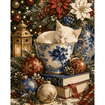 Kitten in a Teacup | Paint by Number - Paint by numbers