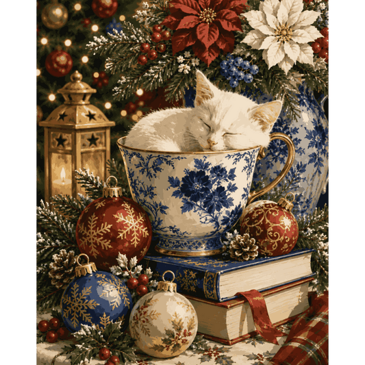 Kitten in a Teacup | Paint by Number - Paint by numbers