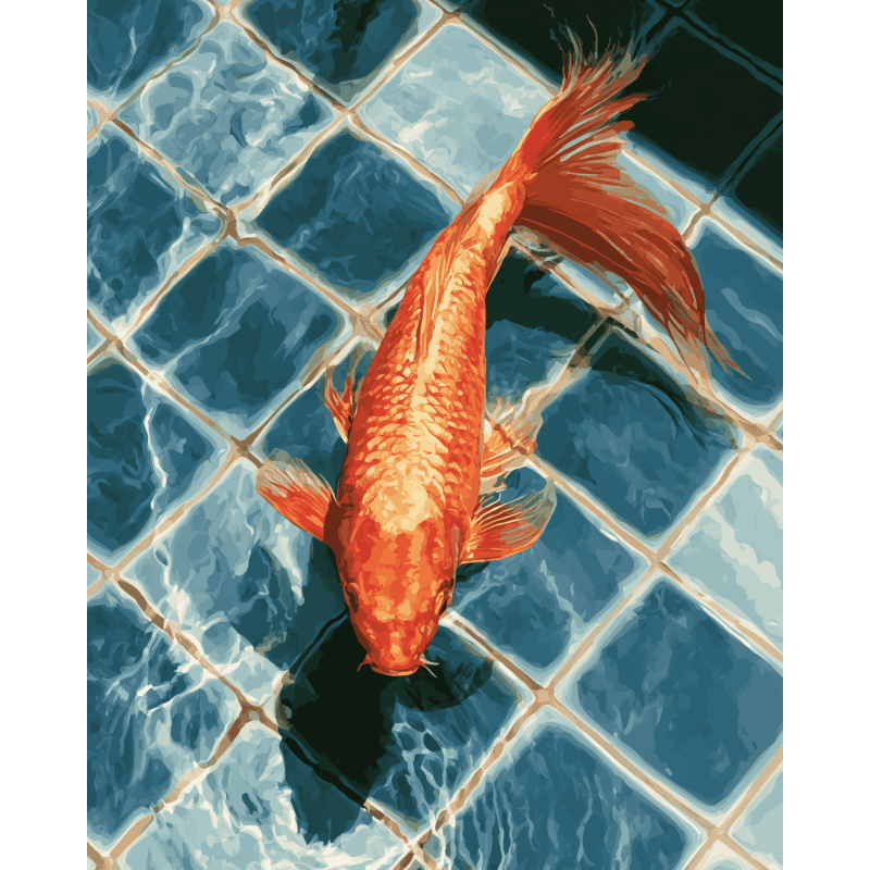 Leaping Koi Fish | Paint by Number - Paint by numbers