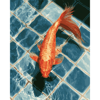 Leaping Koi Fish | Paint by Number - Paint by numbers
