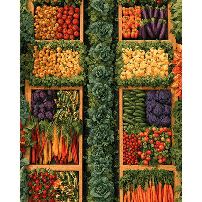 Market Vegetable Crates | Paint by Number - Paint by numbers