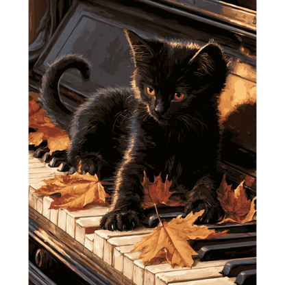 Piano Kitten | Paint by Number - Paint by numbers
