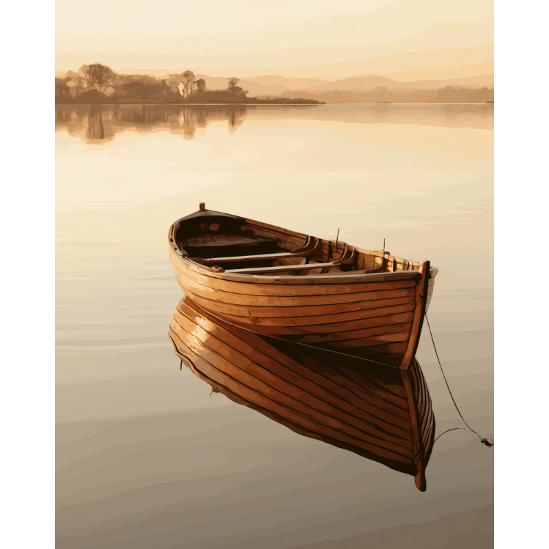 Rowboat at Dawn | Paint by Number - Paint by numbers