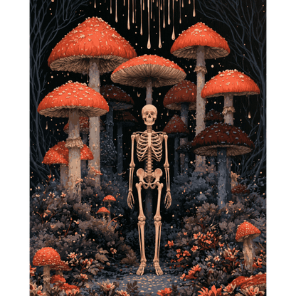 Skeleton Mushroom Forest | Paint by Number - Paint by numbers
