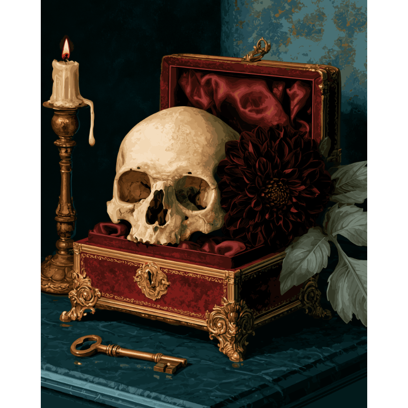 Skull in a Box | Paint by Number - Paint by numbers