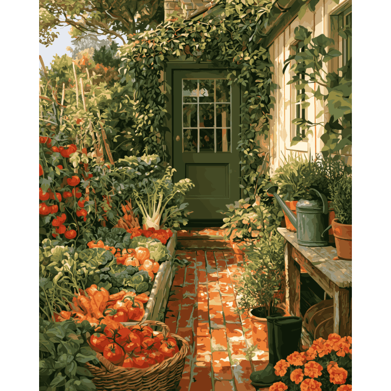 Veggie Garden Path | Paint by Number - Paint by numbers