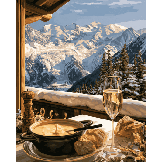 Alpine Fondue View | Paint by Number