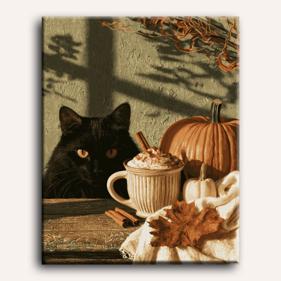 Black Cat Latte | Paint by Number