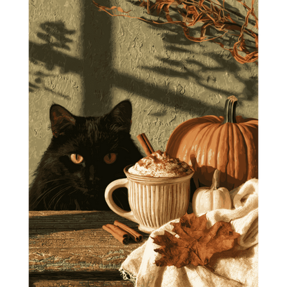 Black Cat Latte | Paint by Number