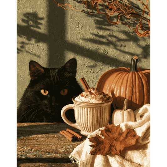 Black Cat Latte | Paint by Number