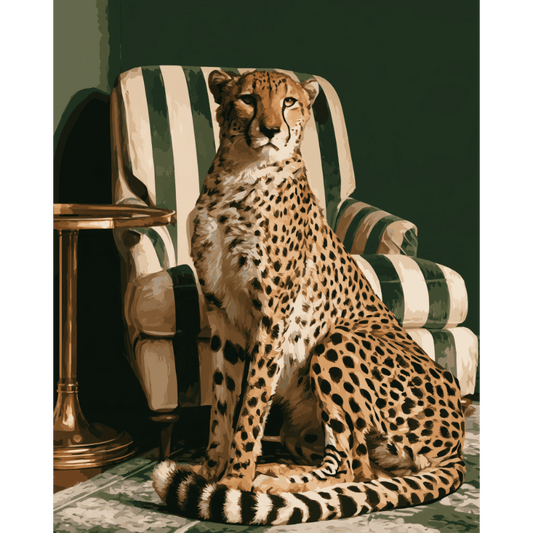Cheetah on the Armchair | Paint by Number