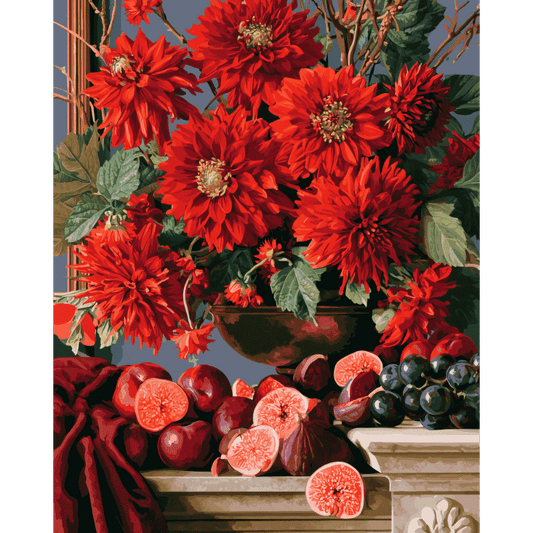 Dahlia & Pomegranate | Paint by Number
