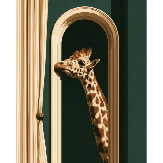 Giraffe Through the Door | Paint by Number