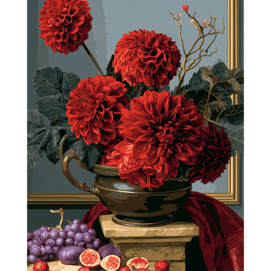 Golden Vase Dahlias | Paint by Number