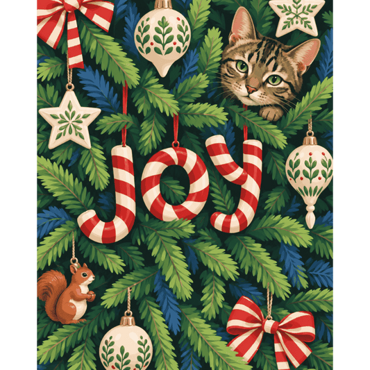 Joy Ornament Branch | Paint by Number