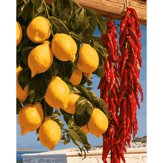 Lemons & Chili Peppers | Paint by Number