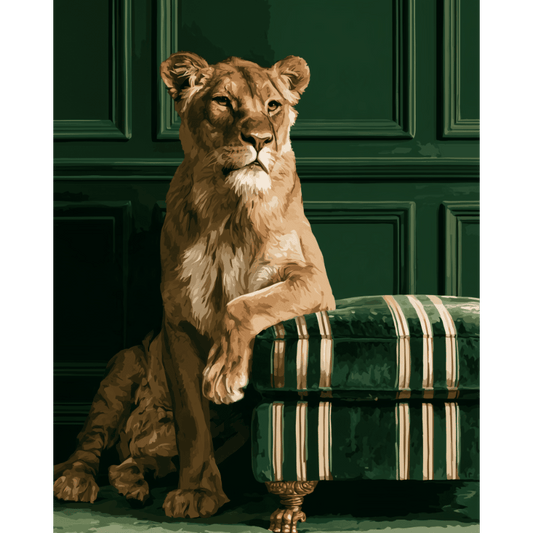 Lioness in the Parlor | Paint by Number