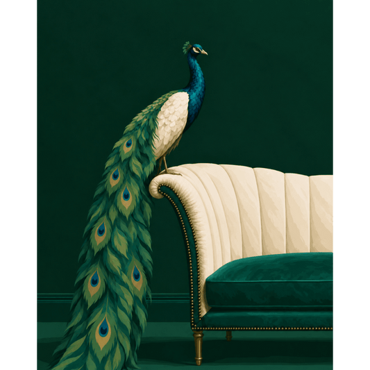 Peacock on the Sofa | Paint by Number