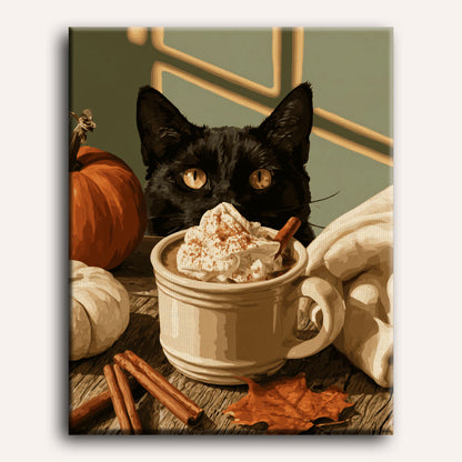 Pumpkin Spice Cat | Paint by Number