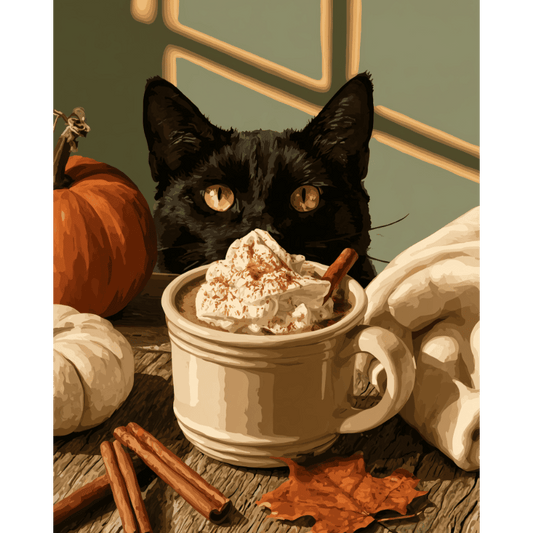 Pumpkin Spice Cat | Paint by Number