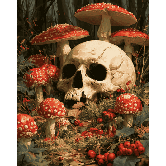 Skull & Toadstools | Paint by Number