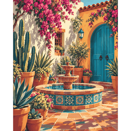 The Cactus Courtyard | Paint by Number