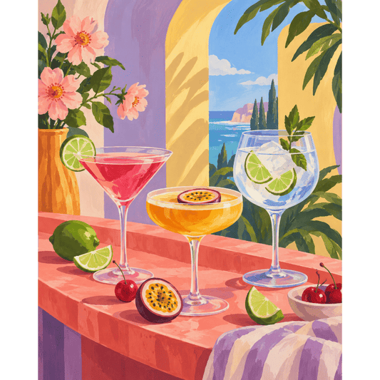 Colorful Cocktail Hour | Paint by Number