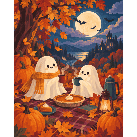 Ghosts Pumpkin Picnic | Paint by Number