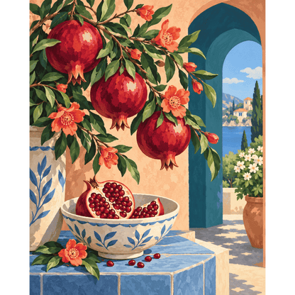 Pomegranate Courtyard | Paint by Number